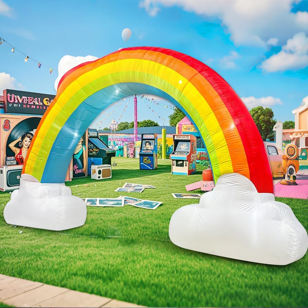 14 ft Inflatable Rainbow Music Archway, outdoor decoration